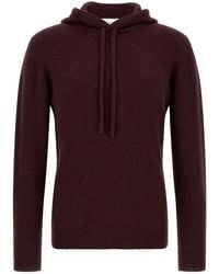 Roberto Collina - Strick-Kapuzenpullover Mit Rippbündchen - Lyst
