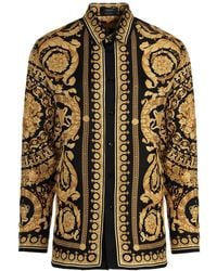 Versace - Printed Long-sleeve Silk Shirt - Lyst