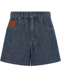 Fendi - Chambray Denim Shorts - Lyst