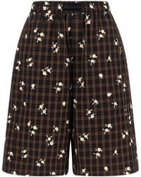 Ganni - 'Check Flower' Bermuda Shorts - Lyst