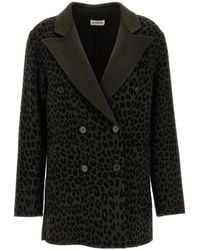 P.A.R.O.S.H. - Animal Print Double-breasted Blazer - Lyst