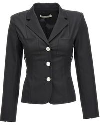 Alessandra Rich - Single Breast Lace-up Blazer Jacket - Lyst