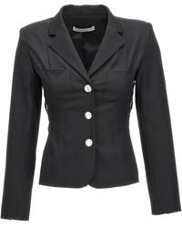 Alessandra Rich - Single Breast Lace-up Blazer Jacket - Lyst