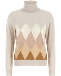 Ballantyne - 'new Diamond' Turtleneck Sweater With Diamond Intarsia - Lyst