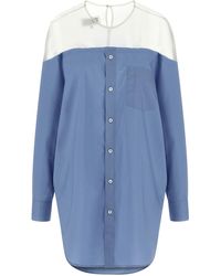 MM6 by Maison Margiela - Tulle Insert Shirt - Lyst