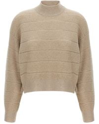 Brunello Cucinelli - Cropped-Pullover "Rustic Dazzling Net" - Lyst