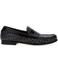 Dolce & Gabbana - Loafers Aus Jacquard-Stoff Mit Logo - Lyst