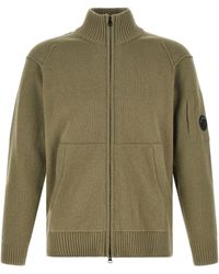 C.P. Company - 'lambswool Grs' Cardigan With Lens Detail - Lyst