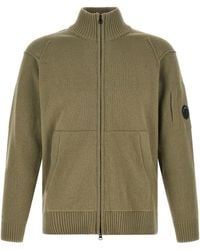 C.P. Company - 'lambswool Grs' Cardigan With Lens Detail - Lyst