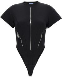 Mugler - 'zipped Jersey' Bodysuit - Lyst