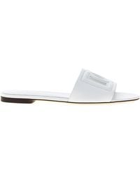 Dolce & Gabbana - Leather Slide With Cut-Out Logo - Lyst
