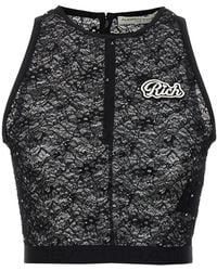 Alessandra Rich - Rhinestone Lace Top - Lyst
