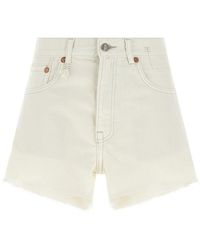 R13 - Denim Shorts With Frayed Hem - Lyst