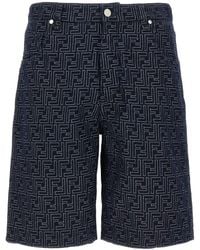 Fendi - Bermuda Jeans Jacquard Ff - Lyst