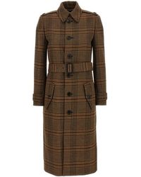 Saint Laurent - Cappotto Lana Principe Di Galles - Lyst