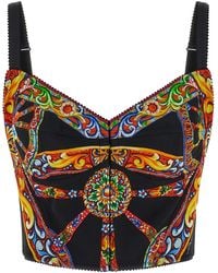 Dolce & Gabbana - Carretto Print Bustier Top - Lyst