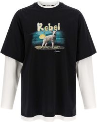 Moschino - Double Layer 'rebel' T-shirt - Lyst