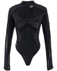 Mugler - 'multi-layer Lingerie' Bodysuit - Lyst