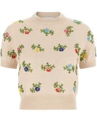 Rabanne - Sweater With Beads Embroidery - Lyst