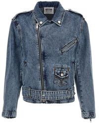 MO5CH1NO JEANS - MOSCHINO - Crystal Denim Jacket - Lyst