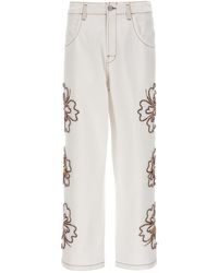 Bluemarble - 'embroidered Hibiscus' Jeans - Lyst