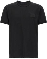 Dolce & Gabbana - T-Shirt With Dg Patch - Lyst