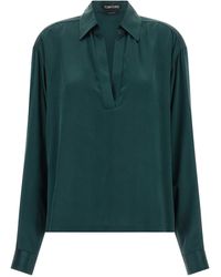 Tom Ford - Satin Silk Polo Shirt - Lyst