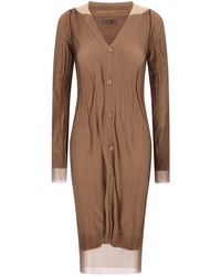 MM6 by Maison Margiela - 'trapped' Double Layer Dress - Lyst
