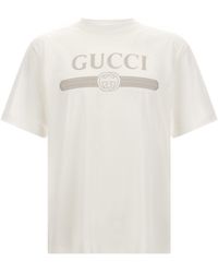 Gucci - Web T-Shirt With Interlocking Gg Motif - Lyst