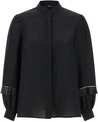 Kiton - Linen Shirt With Fringe Detailing - Lyst