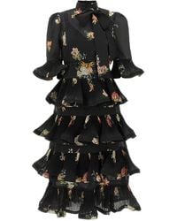 Zimmermann - Pleated Sleeved Dress - Lyst