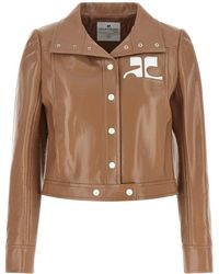 Courreges - Courrèges Glossy Vinyl-Effect Cropped Jacket - Lyst