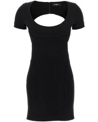 DSquared² - Bodycon Cut Out Abiti Nero-Donna - Lyst