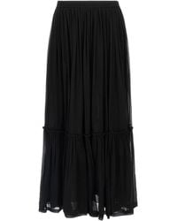 Saint Laurent - Crepe Skirt Silk - Lyst