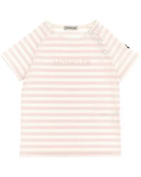 Moncler - 'Striped Logo' T-Shirt - Lyst