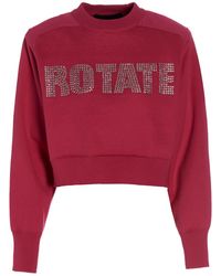ROTATE BIRGER CHRISTENSEN - 'Firm Rhinestone' Sweatshirt - Lyst