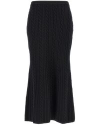 Alessandra Rich - Maxi Wool Skirt - Lyst