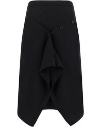 Lemaire - Button Asymmetrical Skirt - Lyst