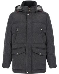 Brunello Cucinelli - Membraned Wool Flannel Parka - Lyst