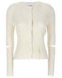 Nude - Cutout Detail Ribbed Cardigan - Lyst