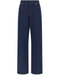 Fendi - Wide-Leg Jeans With Ff Reverse Hem - Lyst