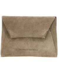Brunello Cucinelli - Pochette suede Monile - Lyst