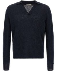 AURALEE - Baby Suri Alpaca Sheer Knit Polo - Lyst