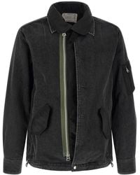 Sacai - Nylon Insert Denim Jacket - Lyst