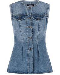 ROTATE BIRGER CHRISTENSEN - 'flared Denim' Top - Lyst