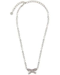 Self-Portrait - Collana 'Crystal Pearl Bow' - Lyst