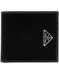 Prada - Re-Nylon Saffiano Leather Triangle Logo Wallet - Lyst
