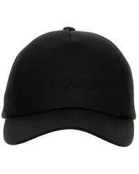 Saint Laurent - Logo Embroidered Cap - Lyst