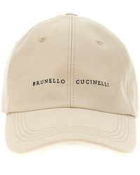 Brunello Cucinelli - Kappe Mit Logostickerei - Lyst