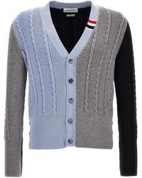 Thom Browne - 'funmix Cable' Cardigan - Lyst